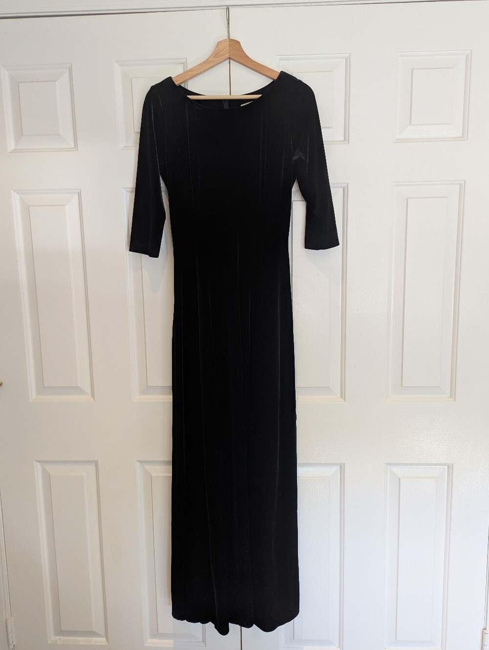 Vintage Bellessa Black Velvet Maxi Dress Renfare Whimsigoth 90s Witchy Fairycore